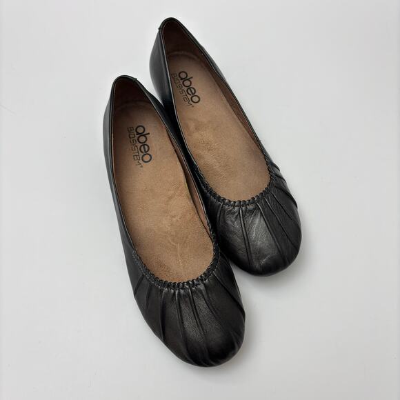 ABEO B.I.O. System Shoes - Abeo BIO System Taylin Metallic Gunmetal Leather Ballet Flats Women's Size 9